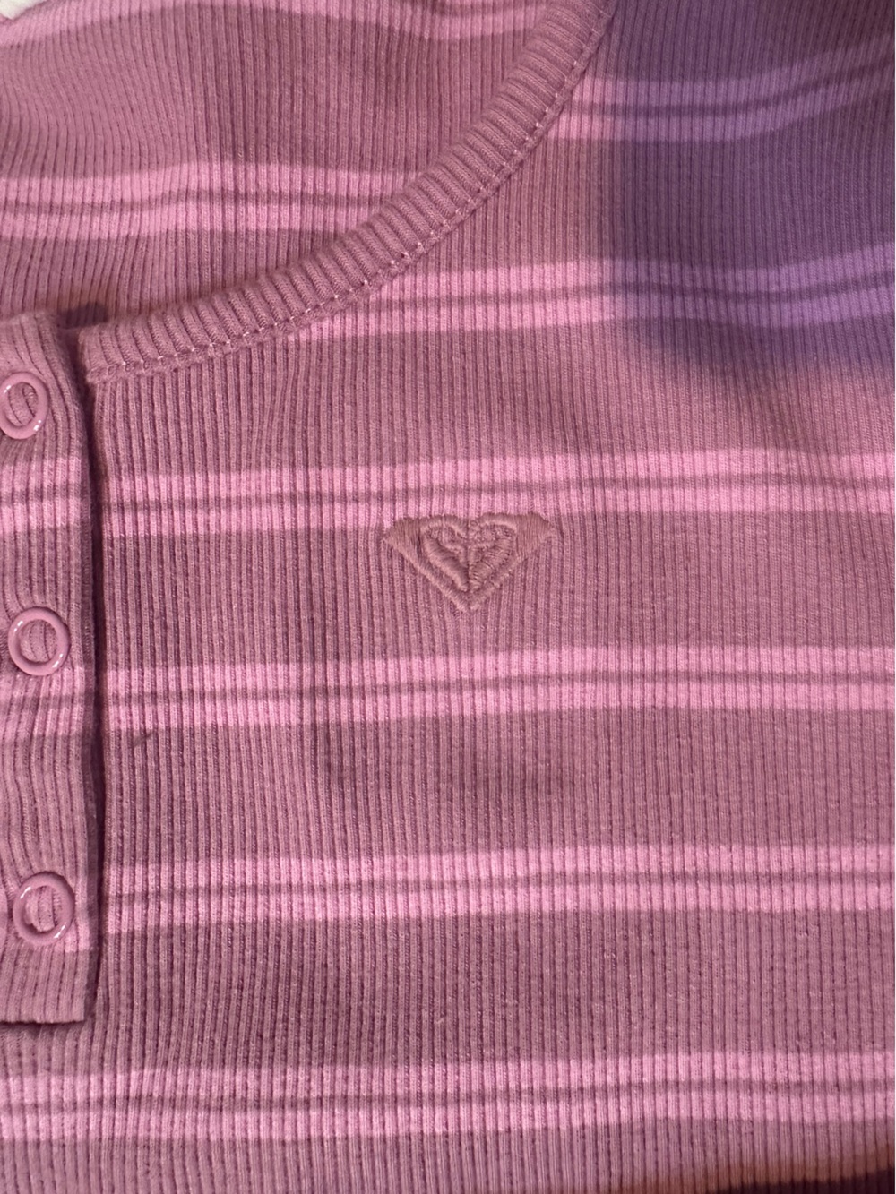 Roxy Pink Ribbed Button-Front Top - Picture 3 of 3